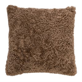 Nougat Square Mangolian Sheep Fur Pillow