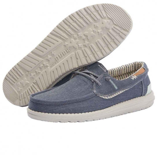 HEY DUDE WELSH CHAMBRAY SEA BLUE MENS SHOES