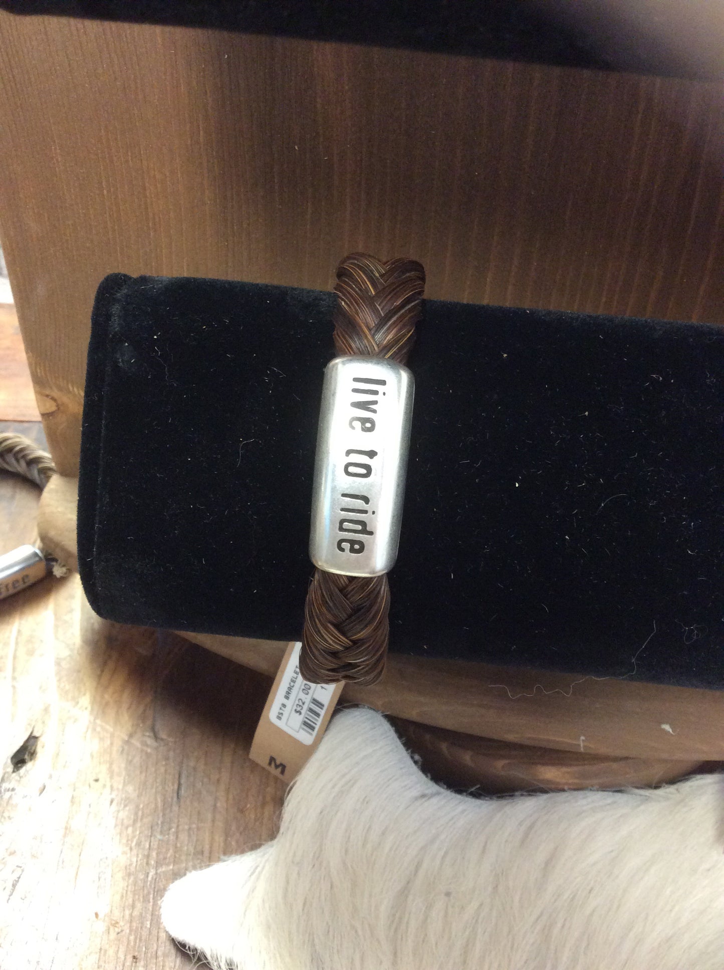 Horse Hair Bracelet Braided with Motto
