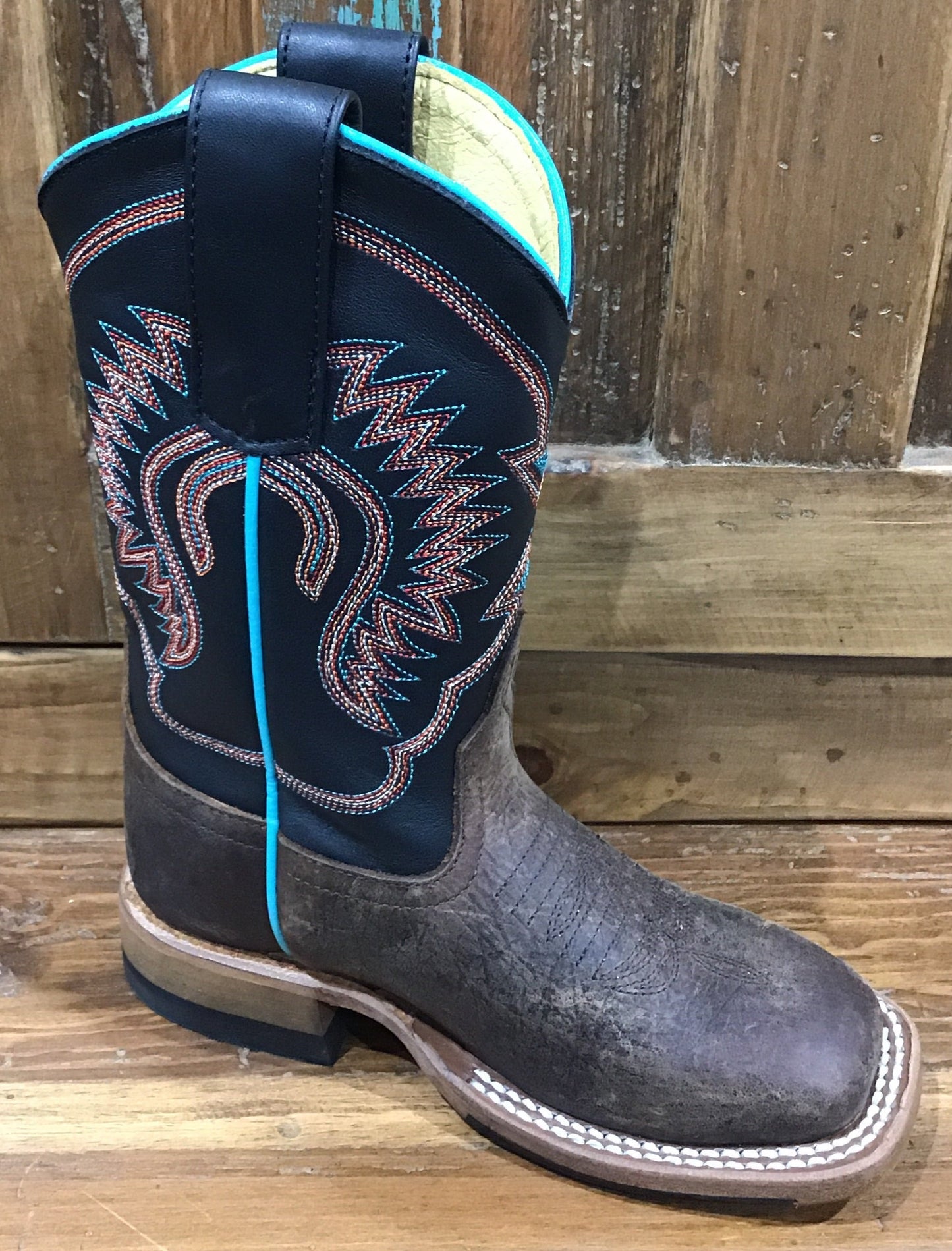 HORSE POWER DISTRESSED BLACK RANCH BOY'S BOOT