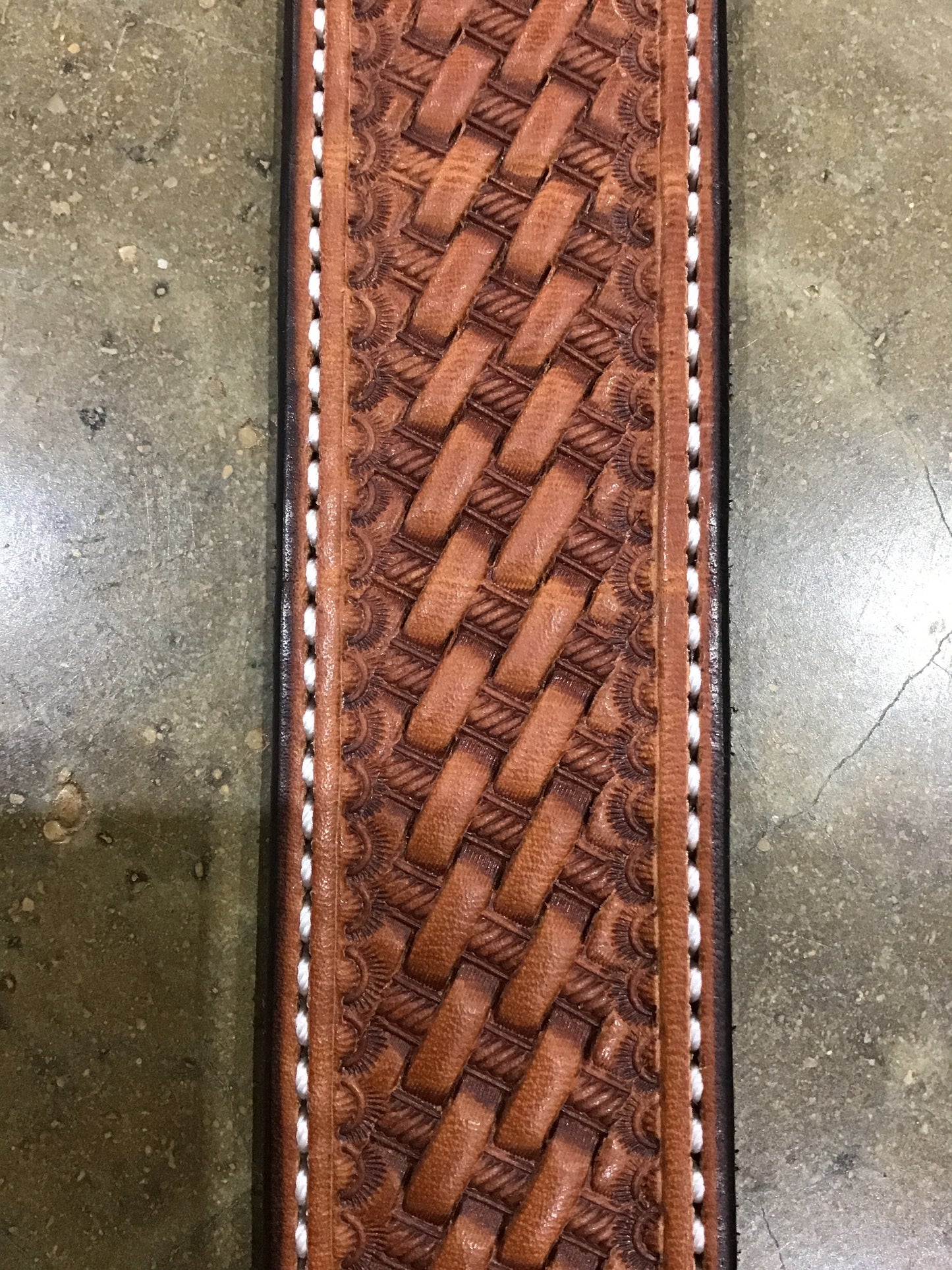 Tan/Brown Woven Leather Belt