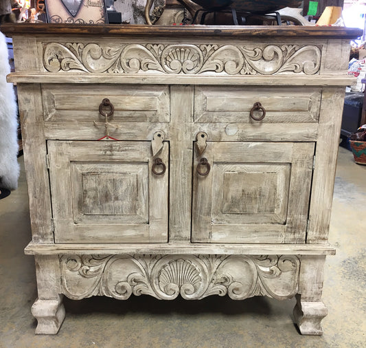 Small Antique White 3ft Buffet