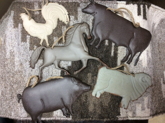 Metal Farm Animal Ornaments