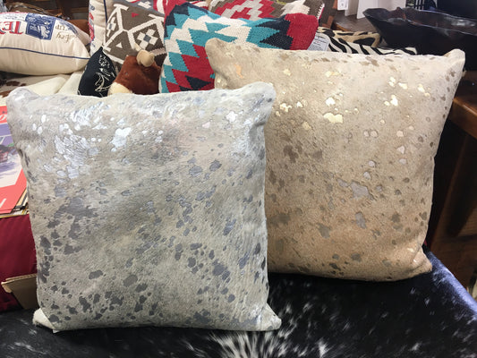 Acid Wash Silver Metallic Pillow