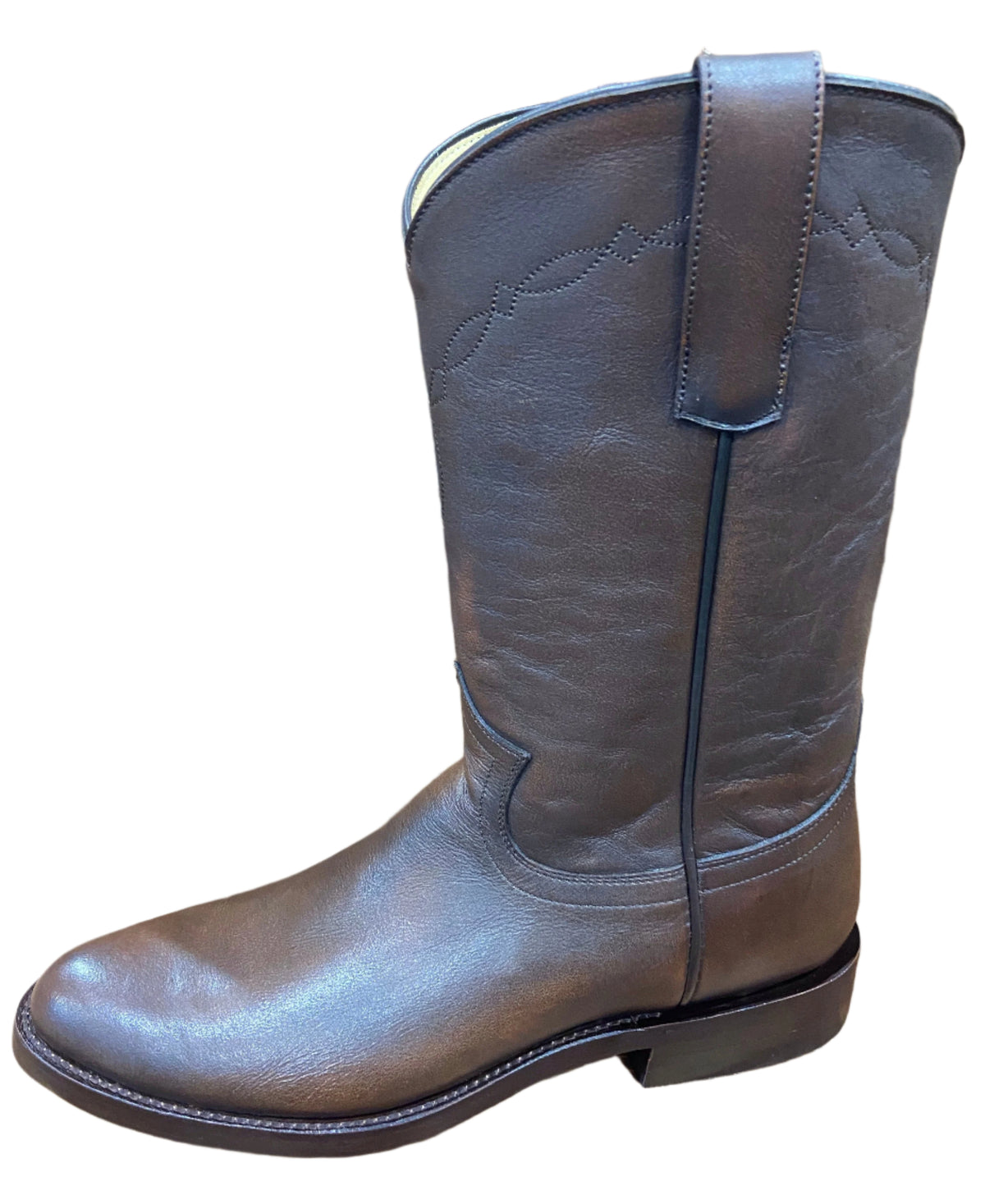 Diamond J vtg roper western boots grey pull on round toe cowboy mens 12 Mens Leather Cowboy Boot Vintage Brown Vamp With Vintage  main image 2