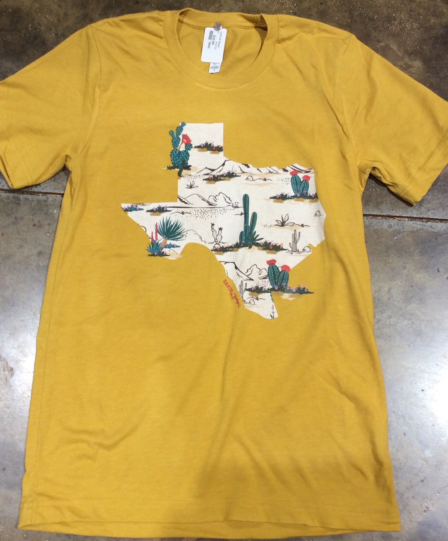 Cactus Texas Tee Shirt Mustard