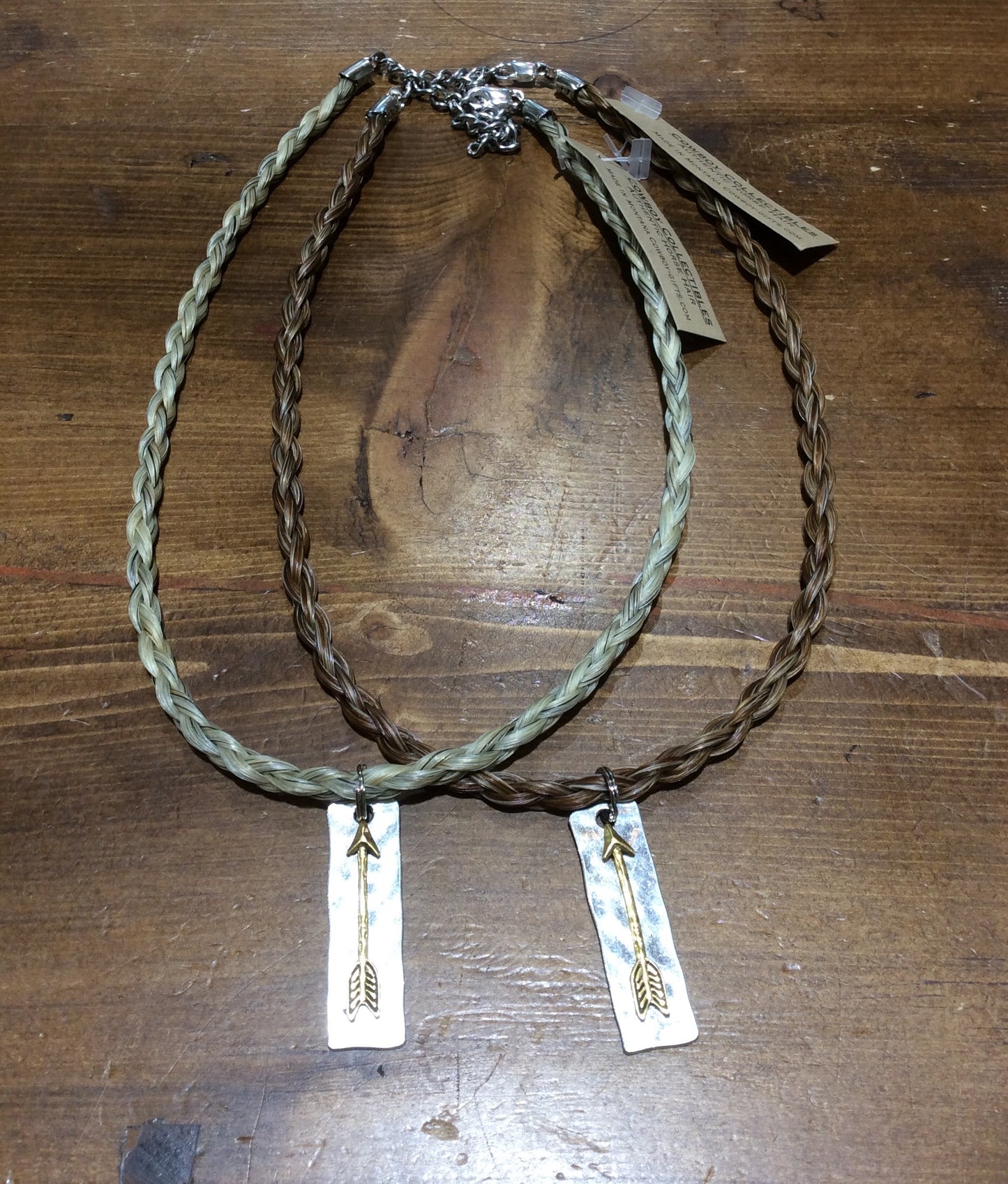 Horse Hair Necklace with Charm Arrow