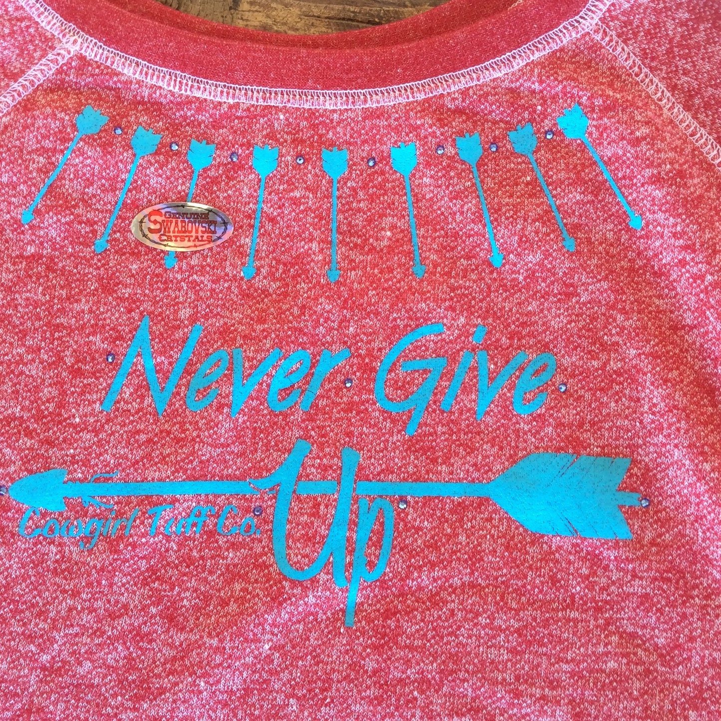 Girl's Cowgirl Tuff "Never Give Up" Sweatshirt