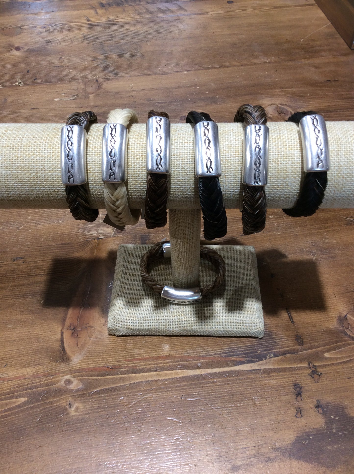 Horse Hair Bracelet Braided with Barbed Wire