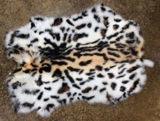 Stenciled Rabbit Pelt in Leopard