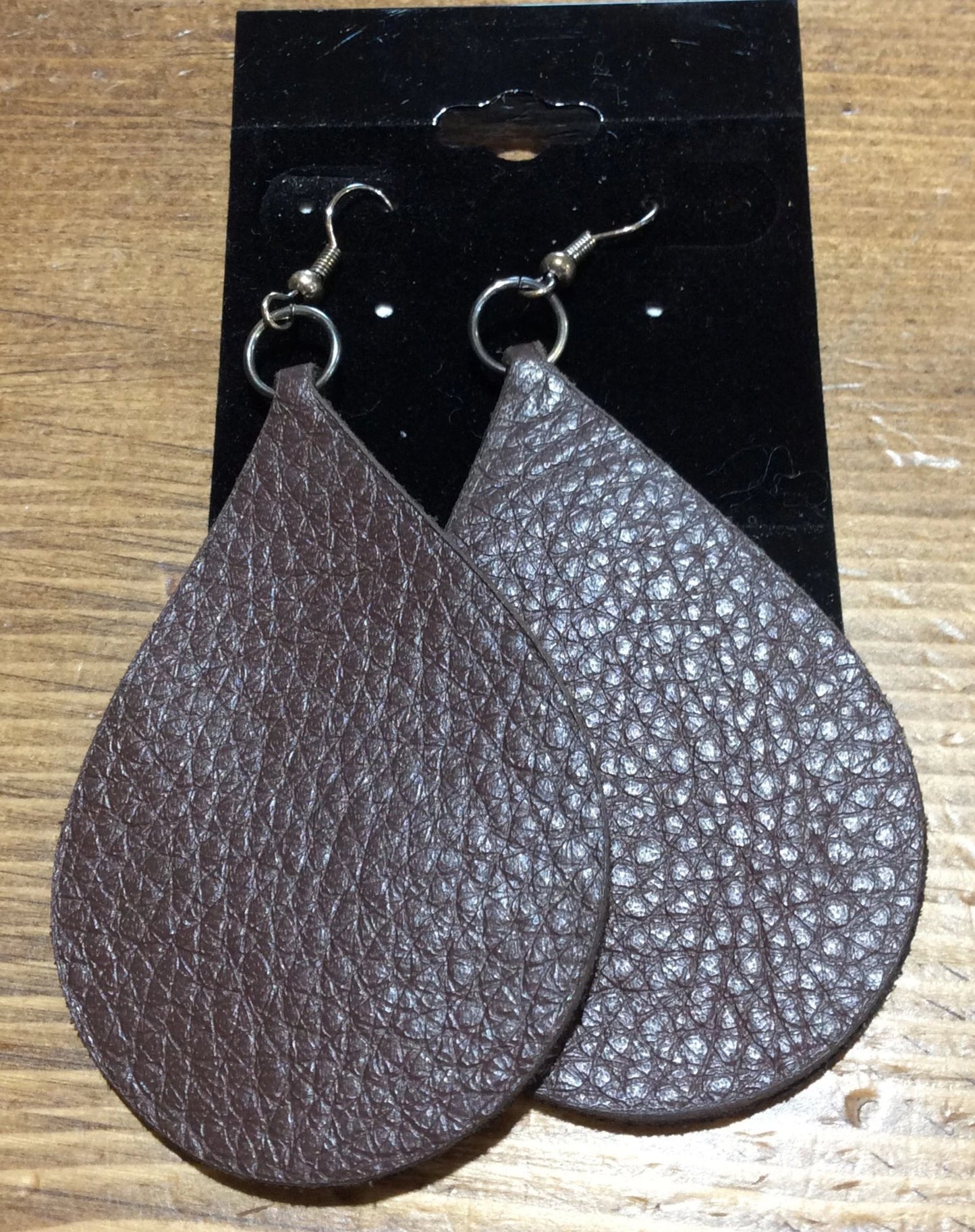 Assorted 2 1/2" Solid Leather Teardrop Earrings