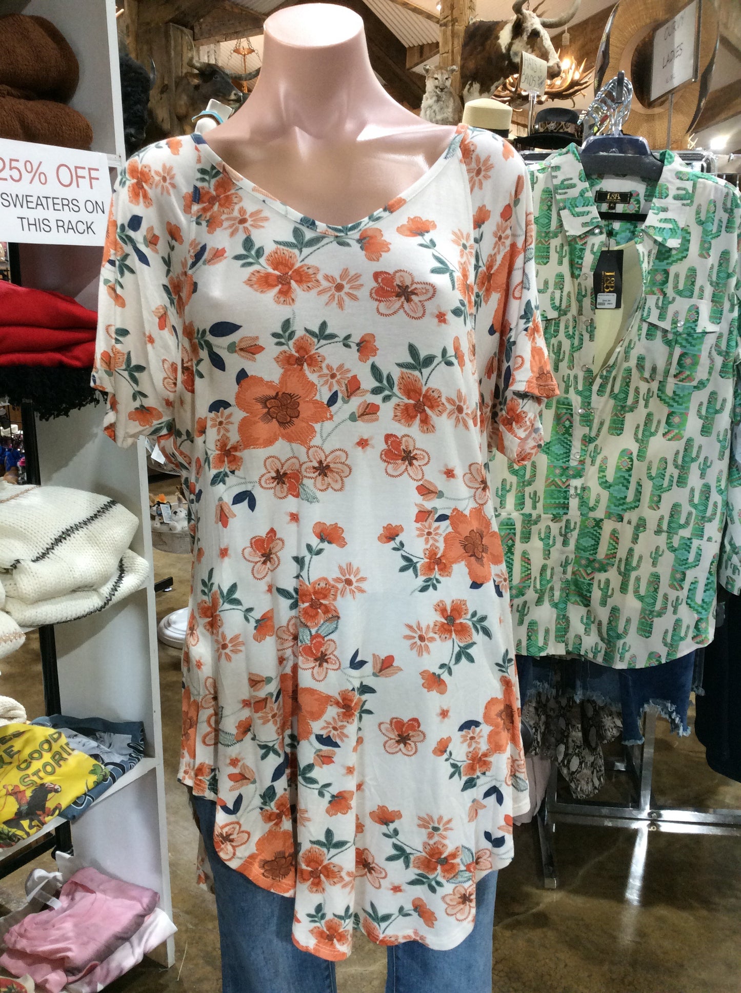 Floral Short sleeve Tunic top