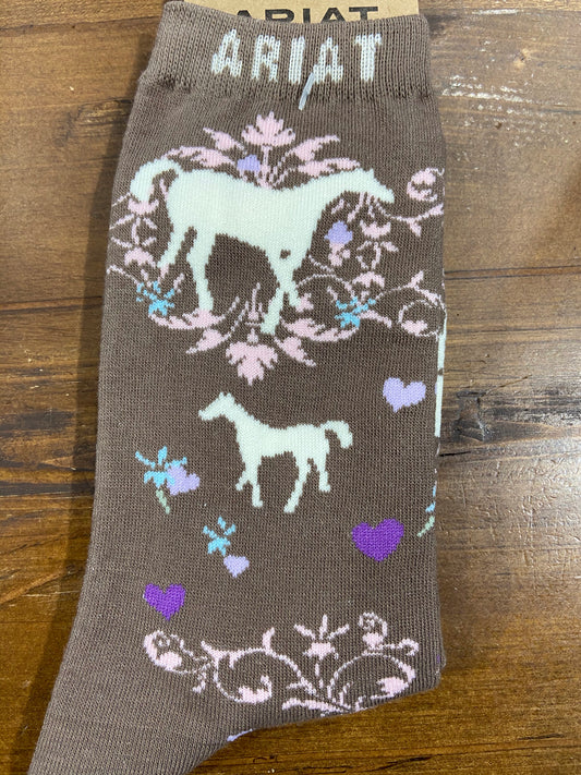 Horse love crew sock