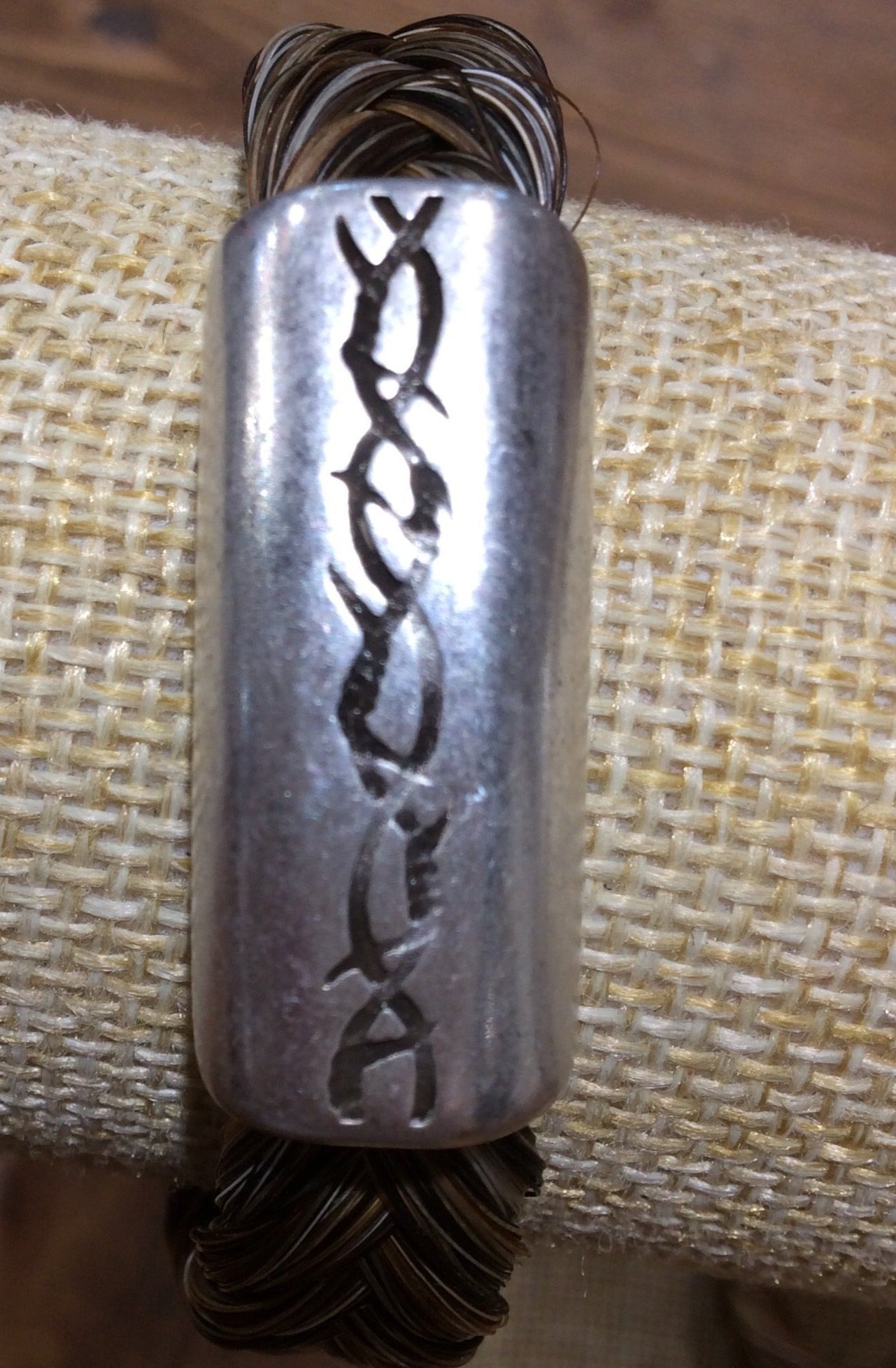 Horse Hair Bracelet Braided with Barbed Wire