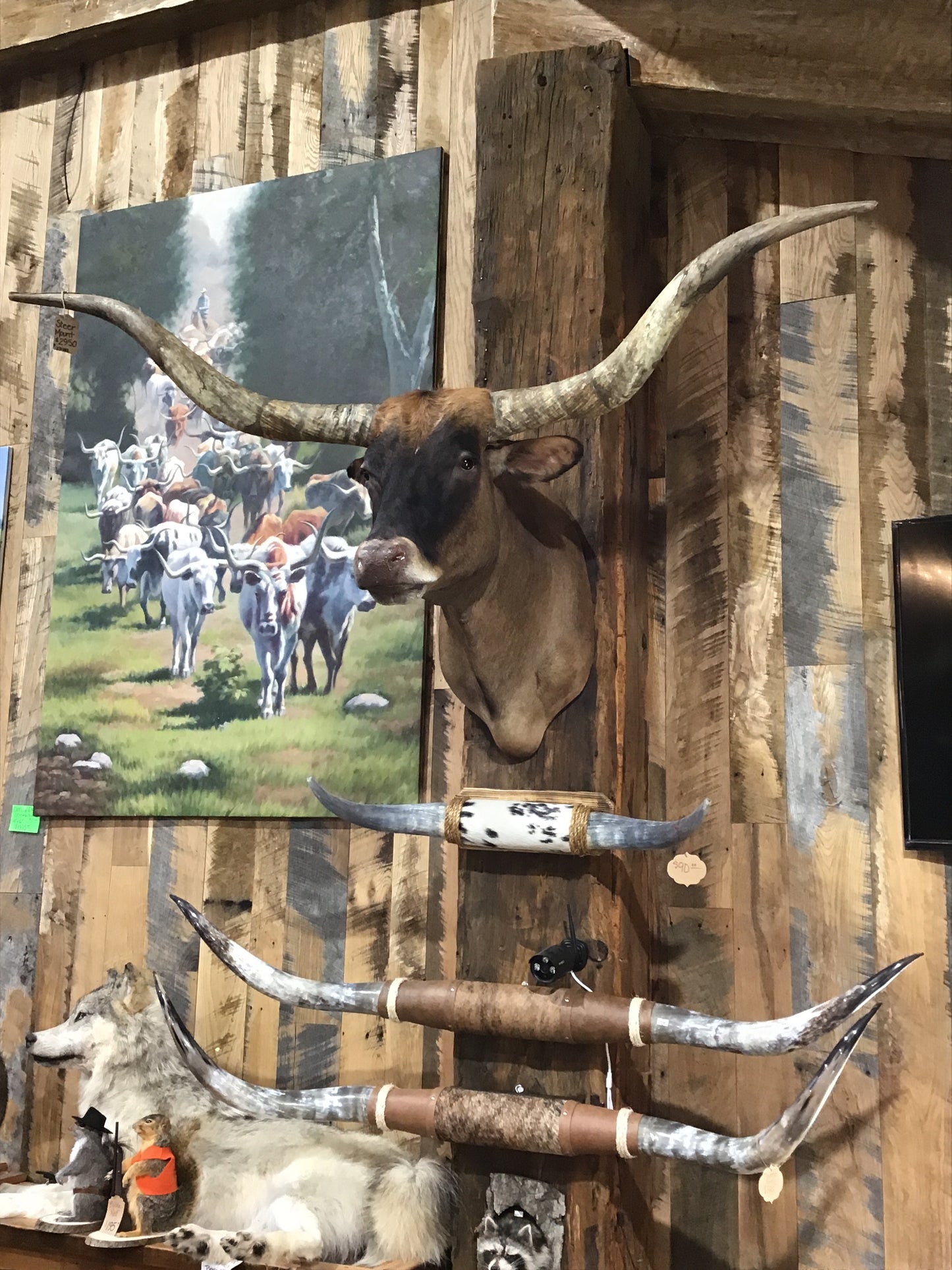 *SOLD* BROWN LONGHORN WITH ORANGE TOP