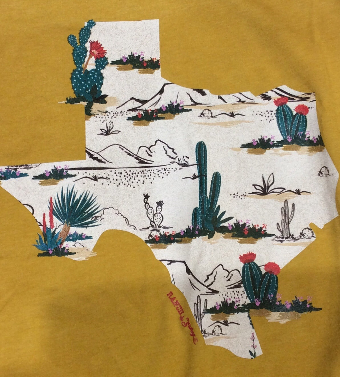 Cactus Texas Tee Shirt Mustard