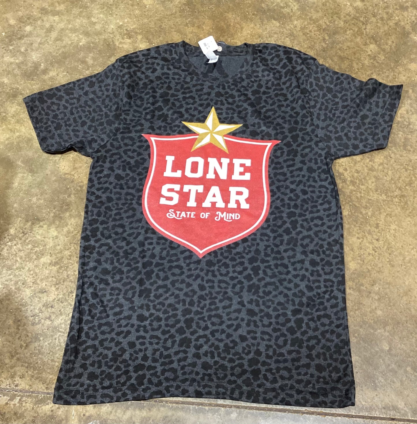 LONE STAR STATE OF MIND TEE SHIRT - LEOPARD