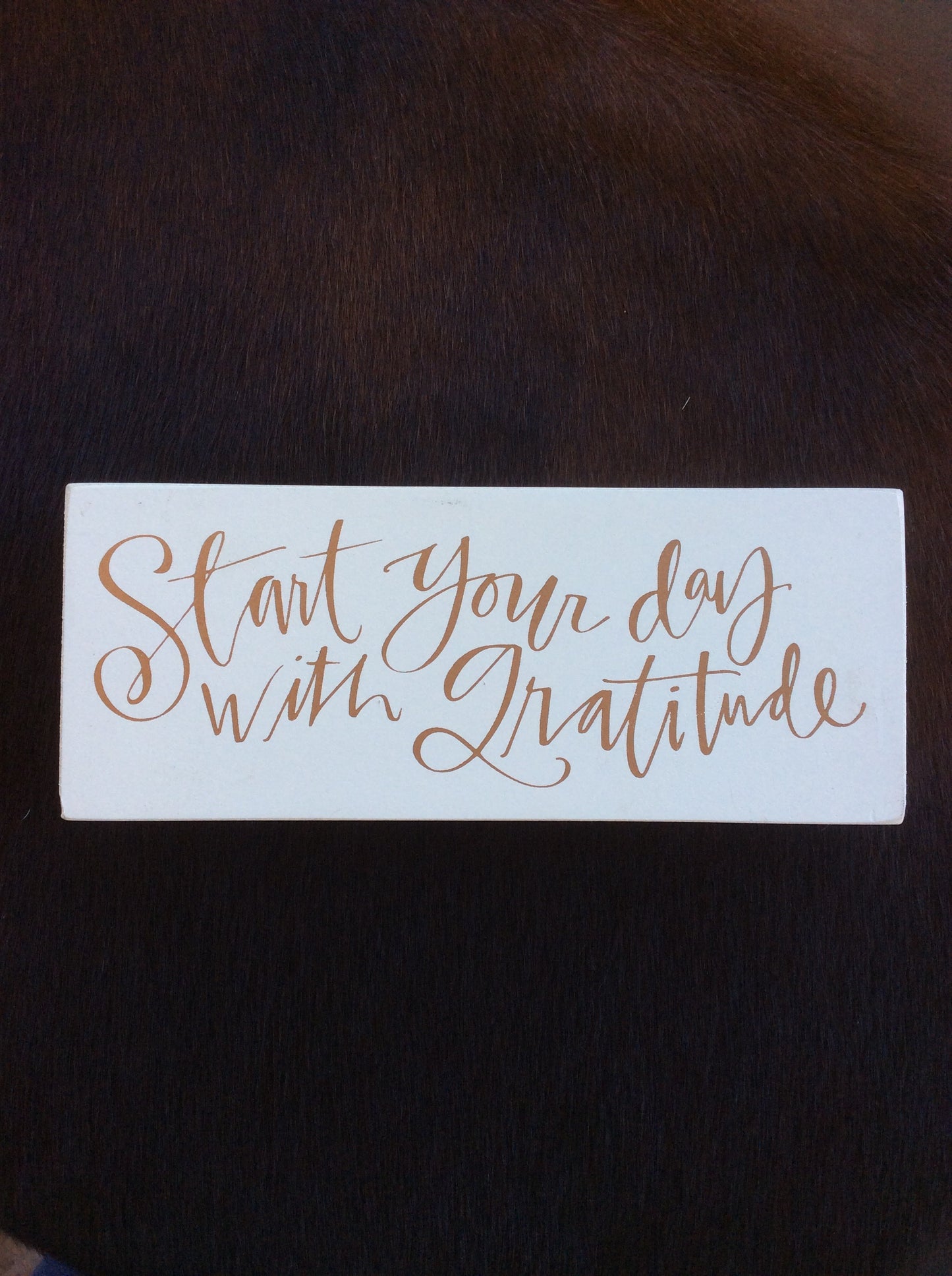 "START YOUR DAY WITH GRATITUDE" BOX SIGN