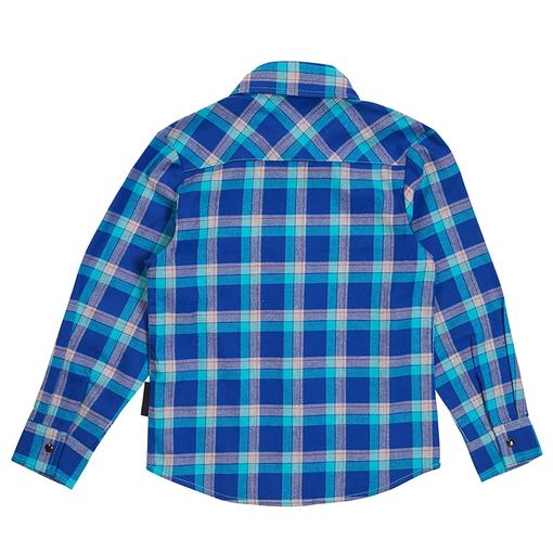 Knuckleheads Blue & Lilac Long Sleeve Plaid Flannel Rockabilly Shirt