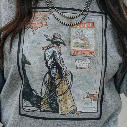 LET'S RODEO ADULT WESTERN GRAPHIC TEE