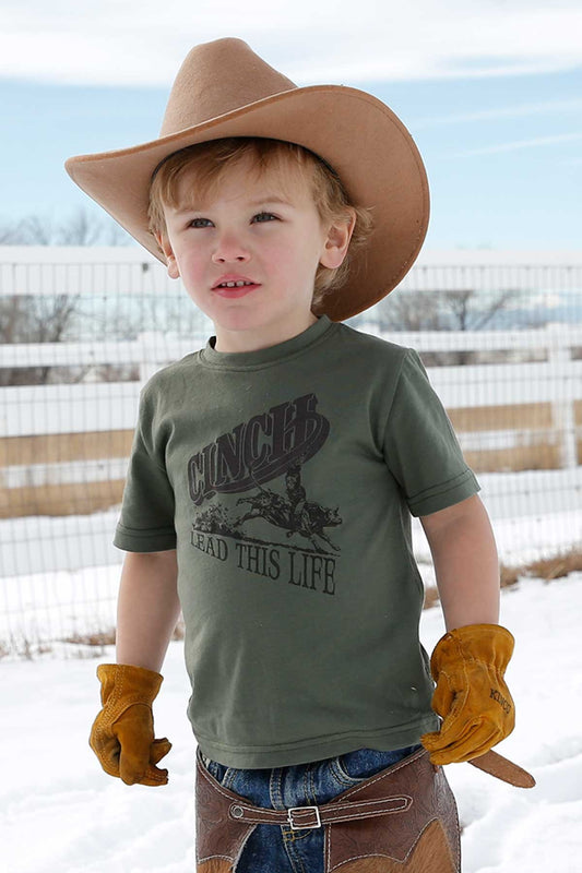 CINCH TODDLER LEAD THIS LIFE TEE - HEATHER OLIVE