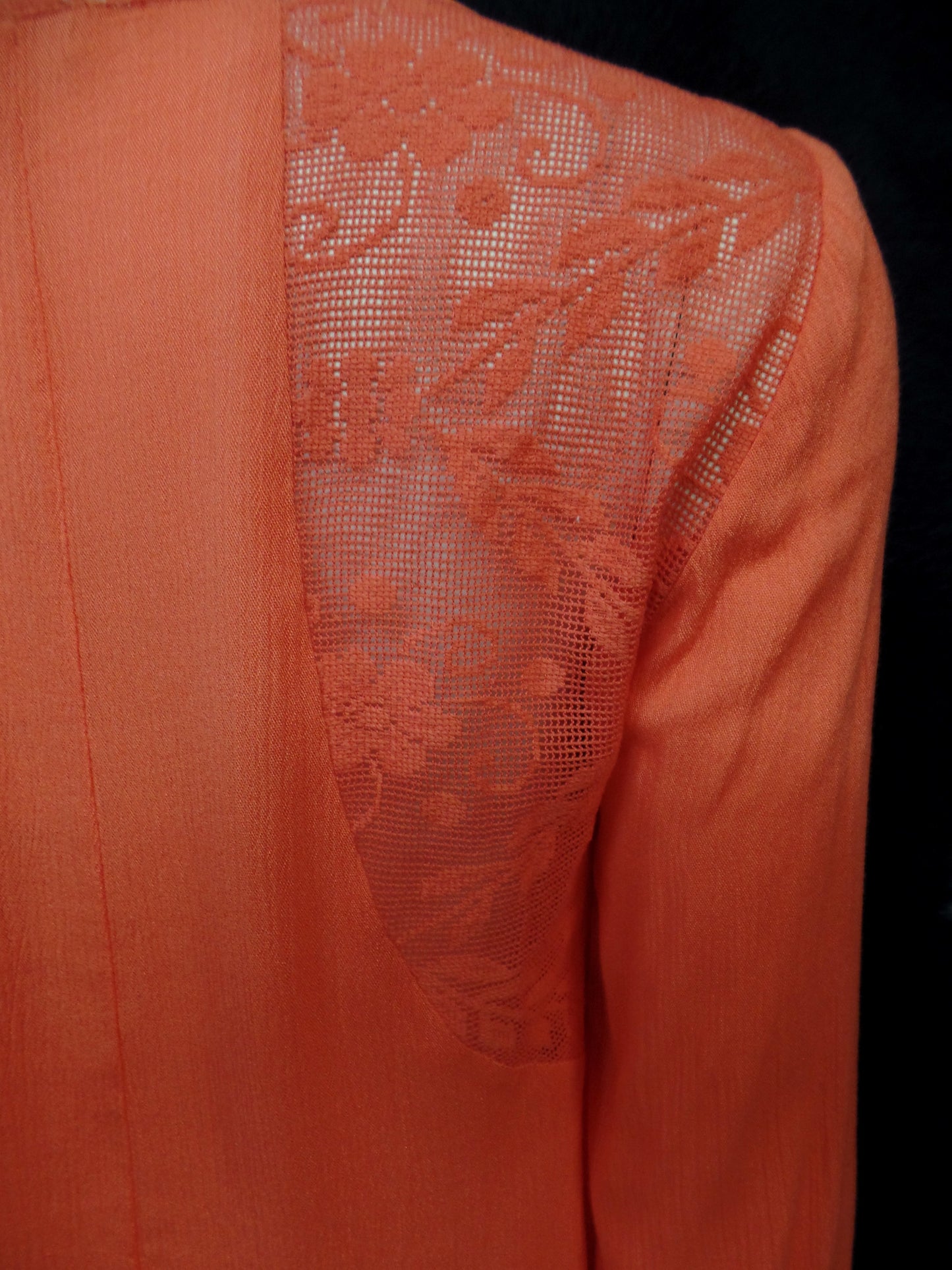 Orange Handkerchief Top With Embroidery & Lace