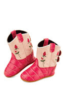 OLD WEST INFANT PINK CAIMAN PRINT GIRLS BOOTS
