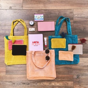 Velvet Jewel tone tote