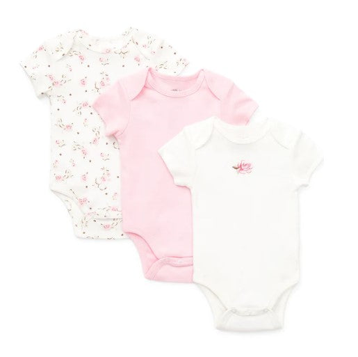 VINTAGE ROSE INFANT 3-PACK ONESIES