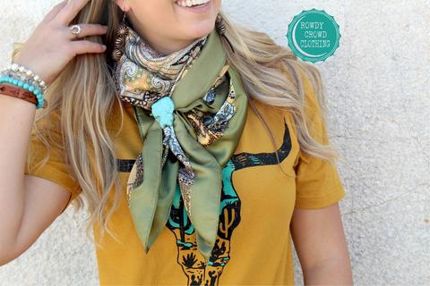 Wagon Wheel Wild Rag OLIVE
