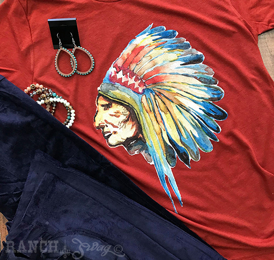 Indian Water Color Tee Shirt - V-NECK